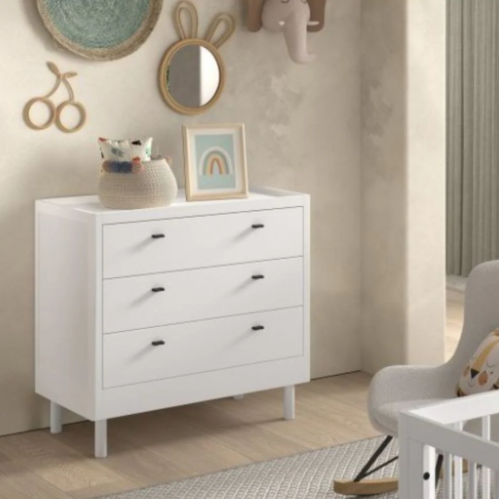 Jaxx 2-delige babykamer (Meegroeibed L 140 x B 70 cm + commode) Forrest Beuk wit - Image 3