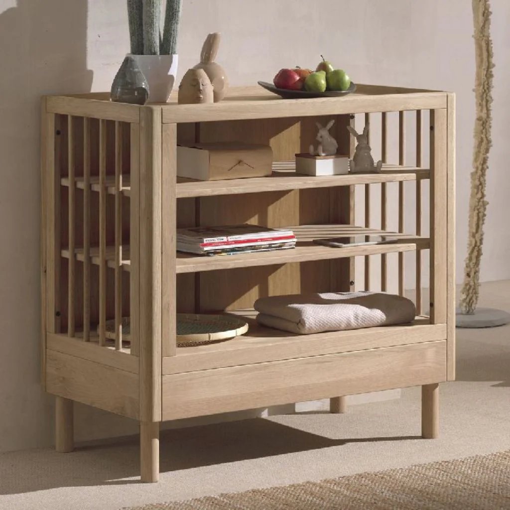 Jaxx 2-delige babykamer (Open commode + peuterbed L 140 x B 70 cm) Forrest Eik - Image 4