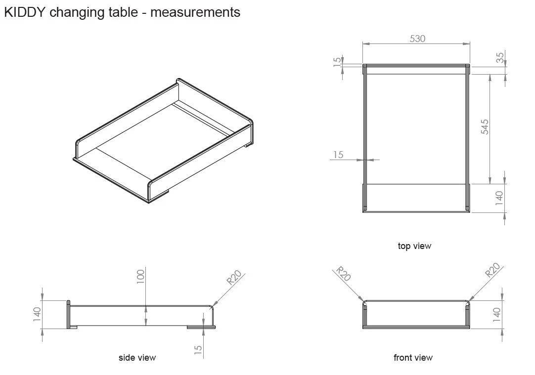 Jaxx 3-delige babykamer (bed + commmode met verlengstuk + kast met 3 deuren) Kiddy wit - Image 3