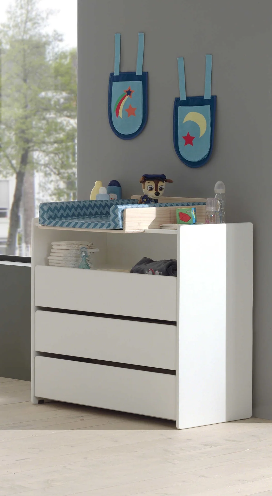 Jaxx 3-delige babykamer (bed + commmode met verlengstuk + kast met 3 deuren) Kiddy wit - Image 6
