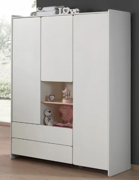 Jaxx 3-delige babykamer (bed + commmode met verlengstuk + kast met 3 deuren) Kiddy wit - Image 7