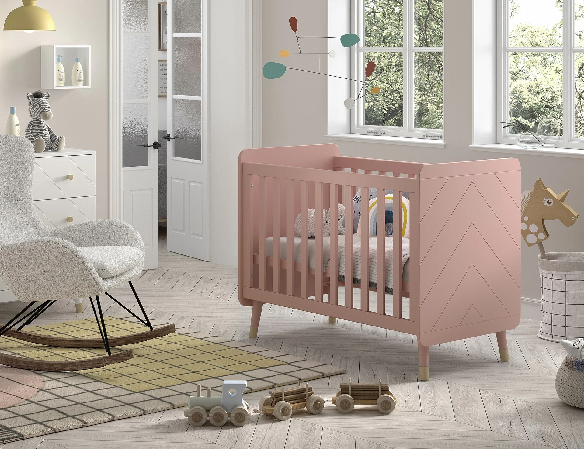 Jaxx Babybed Billy L 120 x B 60 cm Terra Roze - Image 3