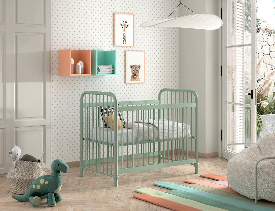 Jaxx Babybed L 120 x B 60 cm Bronxx Olive Green - Image 4
