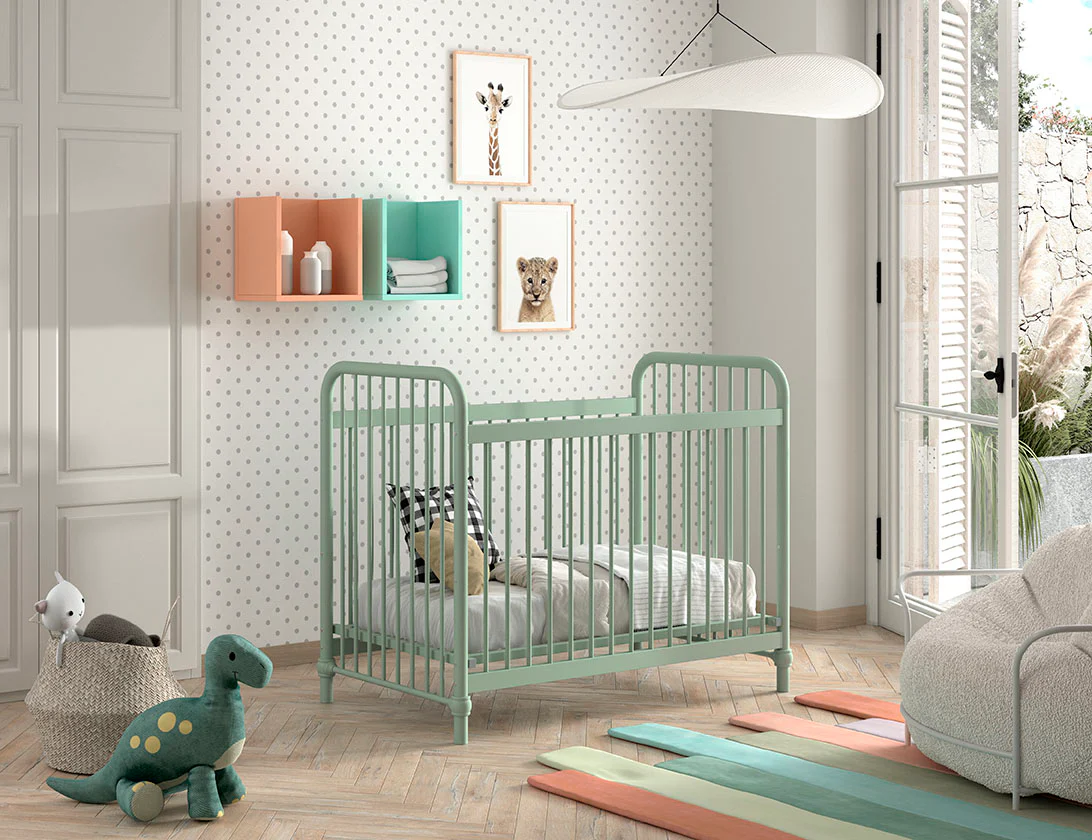 Jaxx Babybed L 120 x B 60 cm Bronxx Olive Green - Image 5